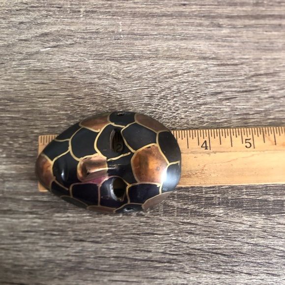 Vtg Hand Painted Brass Mask - Picture 7 of 13